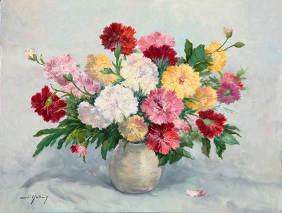 05 Jarron claveles 35x27cm