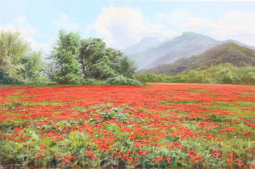 Campo de amapolas O. l. 81x65 cm.
