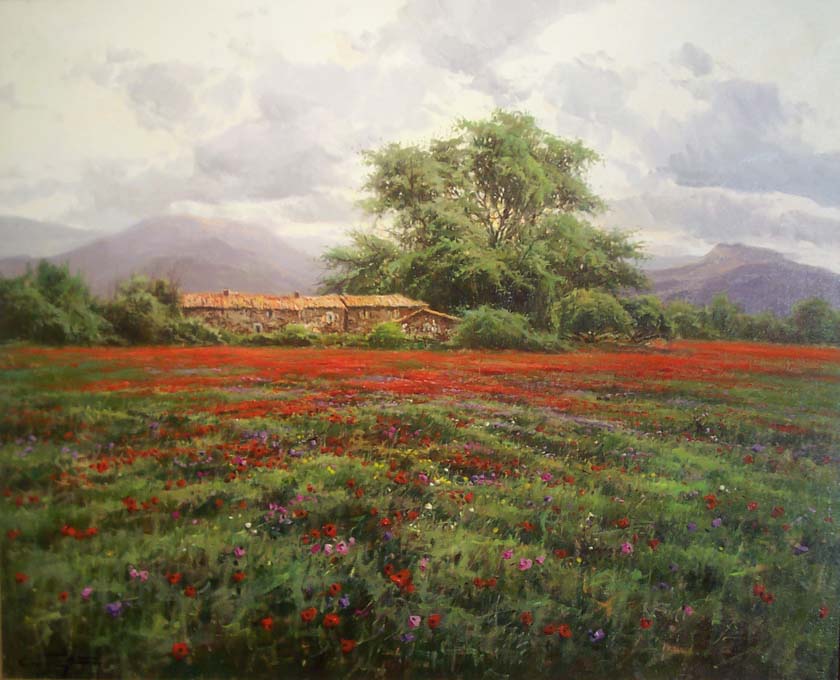Campo de amapolas O.l. 100x81 cm.