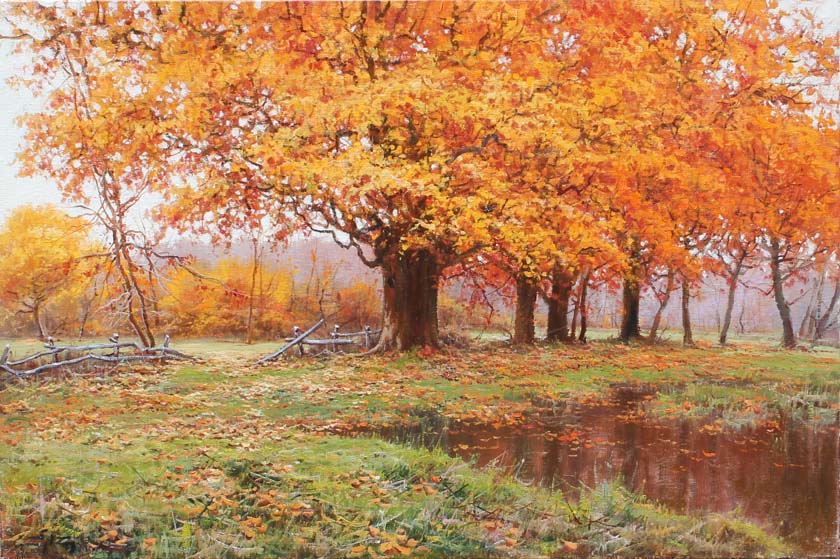 Paisje otonal con lago O.l. 81x65 cm.