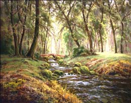 Bosque con rio O.l. 92x73 cm.