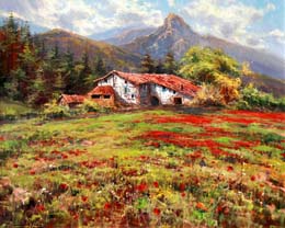 Caserios Axpe Udondo- Vizcaya O.l. 61x50 cm.