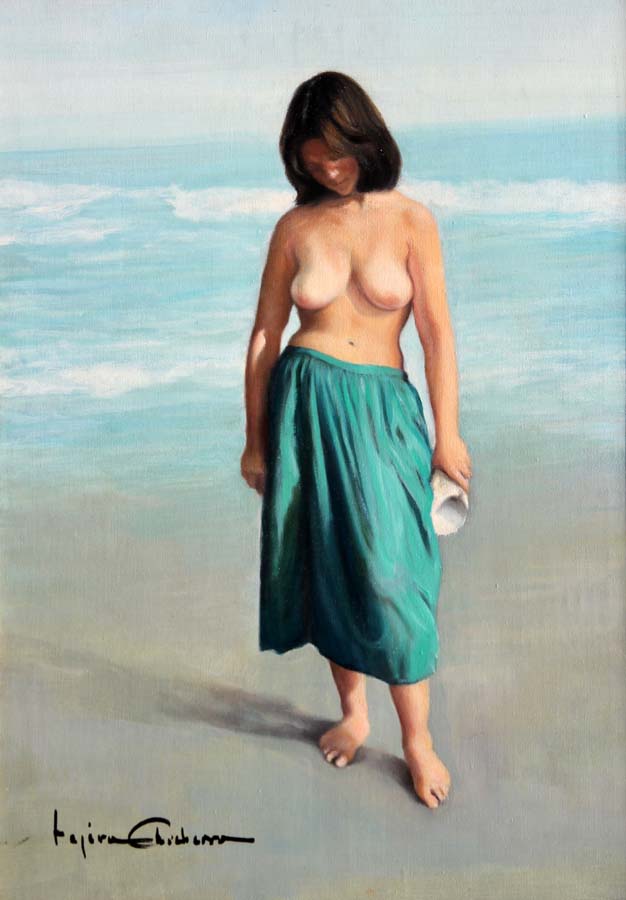 008-65x46-Joven en la playa.