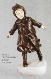 36M A. Bofill Patinadora 27x18cm. Bronce y marfil