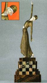 5MB Chiparus Bailarina oriental grande 41x14cm. Bronce y marfil