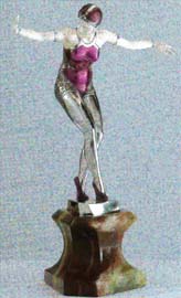 78M Preiss Moran Cabaret 45x18cm. esmaltado y plateado con mafil