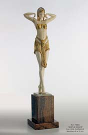 79MO D.H. Chiparus Danza del escarabajo. 40 x11cm. Bronce y marfil