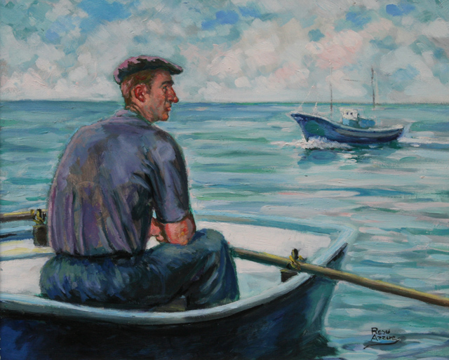 05 Arrantzale en la barca 61x50cm.