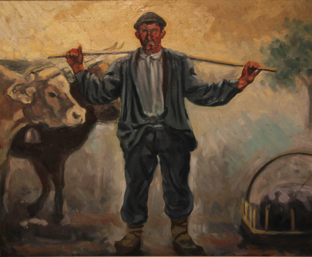 17 Pastor con bueyes 61x50cm.