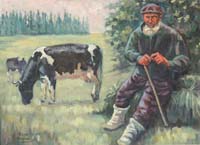 04 Pastor con vacas 61x46cm.