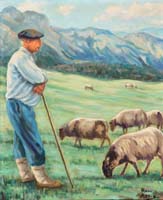 12 Pastor con ovejas 46x38cm.