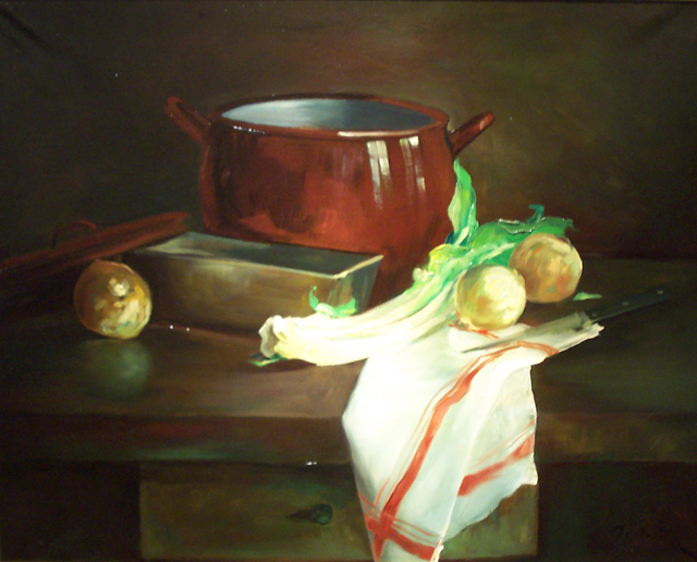 012 Bodegon con cebollas 81x65cm. Oleo sobre lienzo