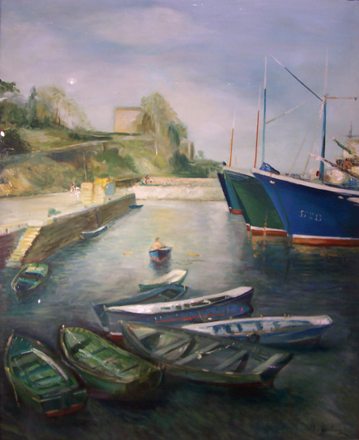 022 Puerto Hondarribia 100x81cm. Oleo sobre lienzo