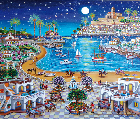 11 Ibiza con luna 46x55cm.