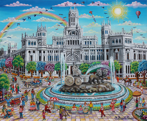 15 Fuente Cibeles y Palacio comunicaciones- Madrid 38x46cm.