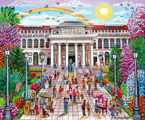 25 Tarde en el Museo del Prado 46x38cm.