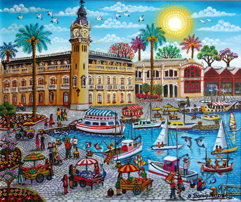 26 Edificio del reloj. Puerto Valencia 33x40cm.