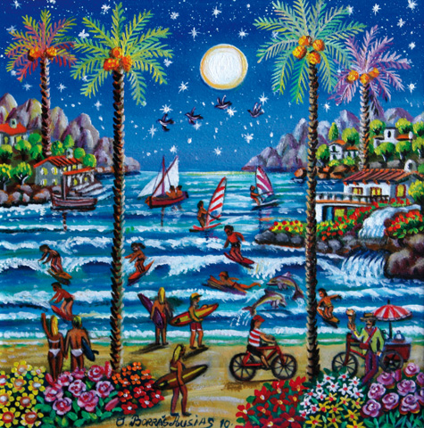 38 Suf bajo la luna 21x21cm.