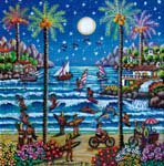 38 Suf bajo la luna 21x21cm.