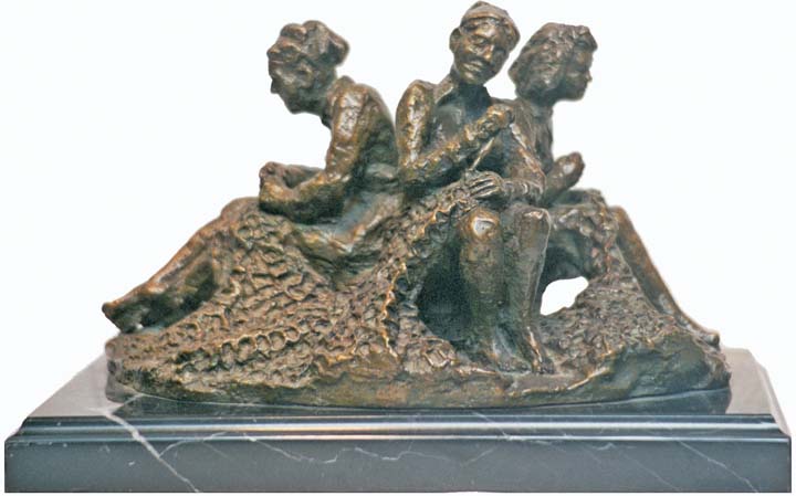 17- Cosiendo redes 25x17cm.