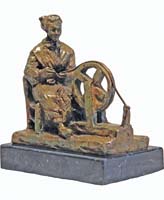 31- Neska en la rueca 14x14cm.