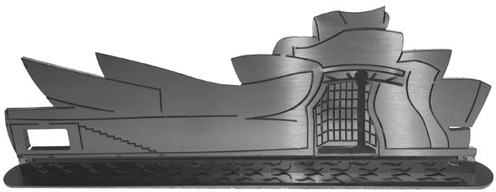 02 Museo Guggenheim- acero corten 43x15cm.