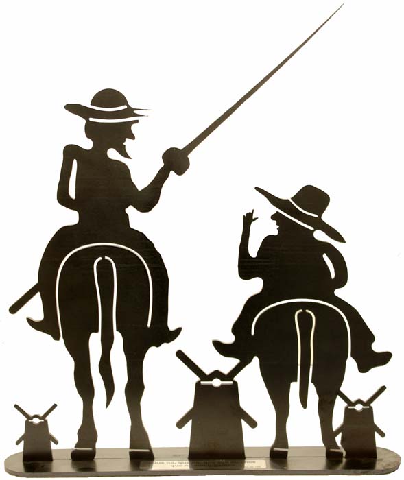 03 El Quijote y Sancho Panza- acero corten 32x36x5cm.