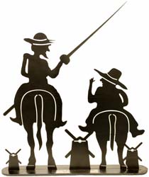 03 El Quijote y Sancho Panza- acero corten 32x36x5cm.