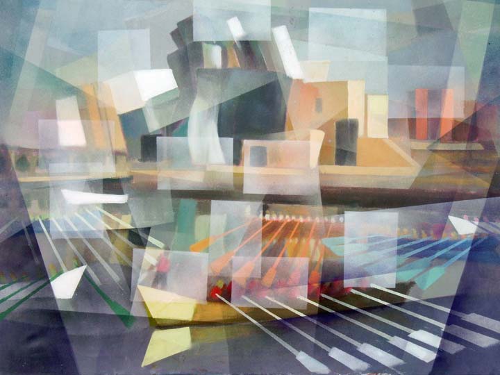 15 Traineras en el Guggenheim 81x65cm.