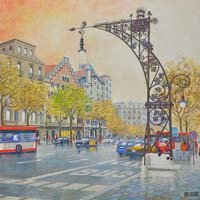 21. Paseo de Gracia, Barcelona 100x100cm.