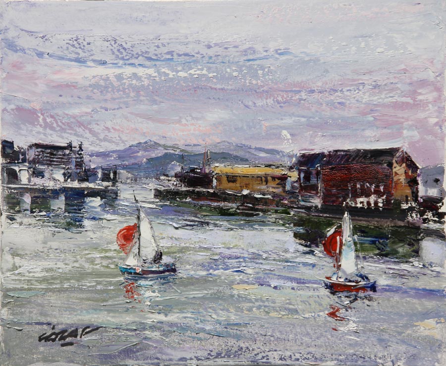 26 Veleros Elorrieta- Bilbao o.l. 46x38 cm.