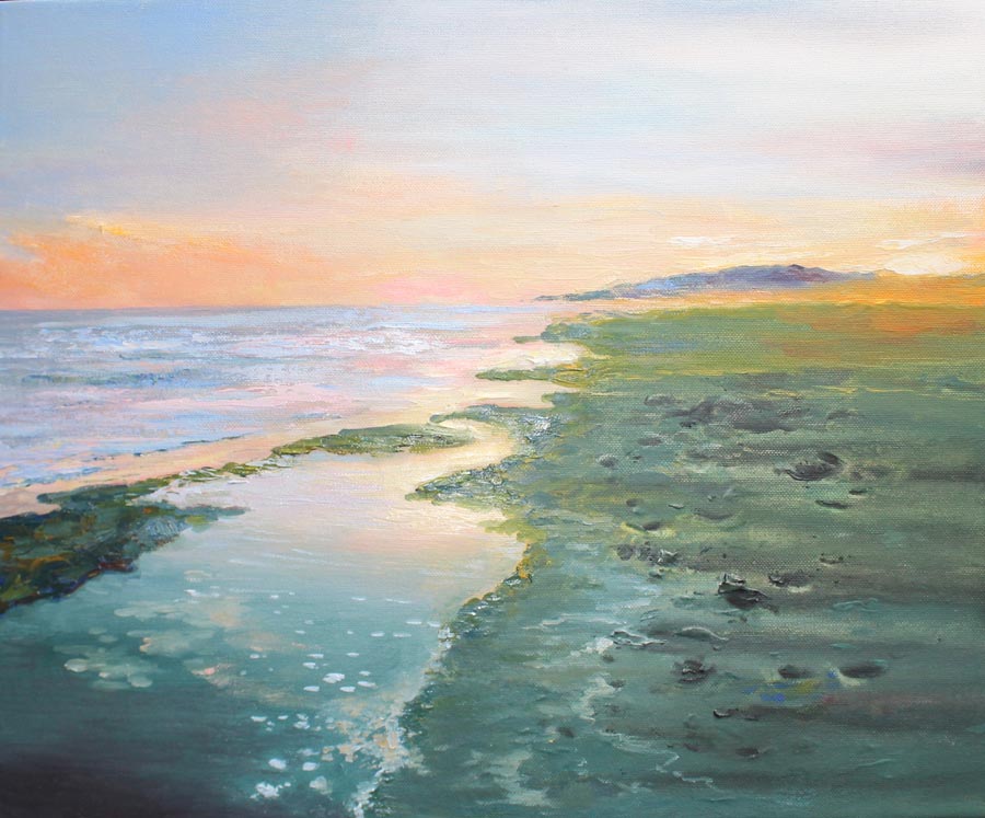 55 Atardecer o.l. 38x46 cm.