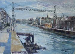 25 Puente colgante- Vizcaya o.l. 46x38 cm.