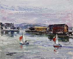 26 Veleros Elorrieta- Bilbao o.l. 46x38 cm.