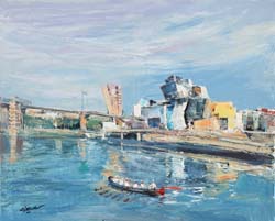 30 Refelejos en la ria Bilbao o.l. 100x81 cm.