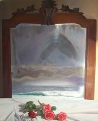 41 Composicion  mar y rosas o.l. 100x81cm.