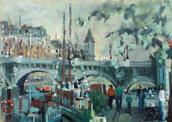 61 El puente Neuf y el palacio de justicia o.l. 100x81 cm.