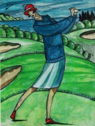 62 Golf en la Galea- Getxo acu 25x19 cm.