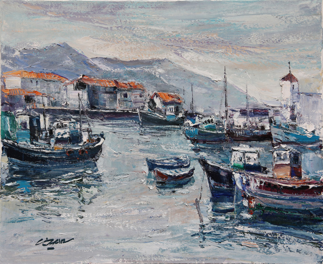 32 Puerto ria en pleamar 61x50cm.