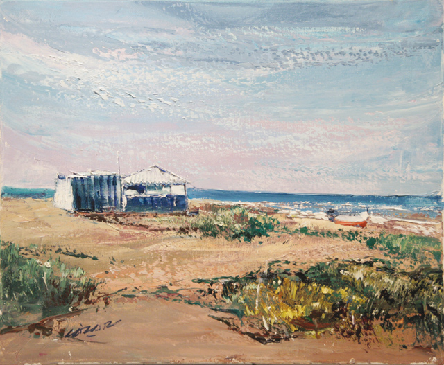 38 Merenderos en la playa-Valencia 46x38cm.