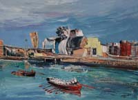 15 Traineras a su paso por el Guggenheim 100x73cm.