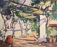 17 En el patio 46x38cm.