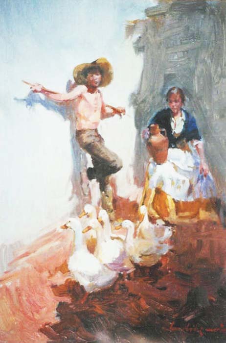 03 Contemplando ocas o.tablex 29x23cm.