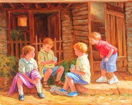 05 El juego de cartas o.t. 50x40 cm.