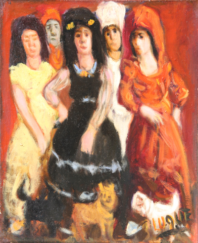 04. 61x50cm. Posando con perros