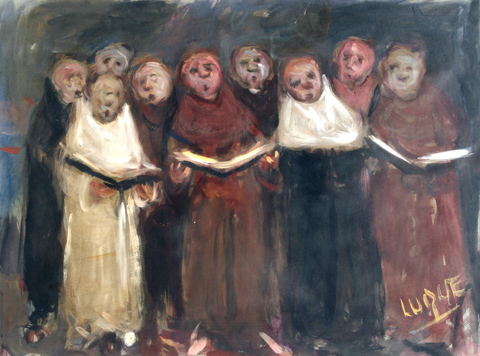 07. 65x54cm. Coro de religiosos