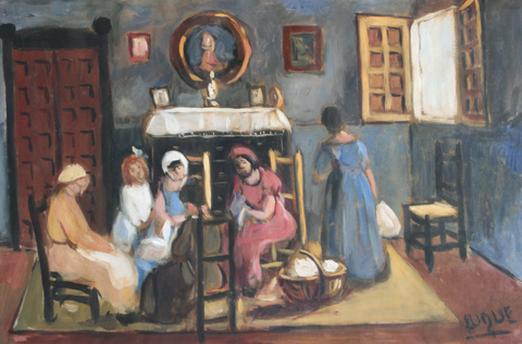 08. 65x54cm. Hora de costura