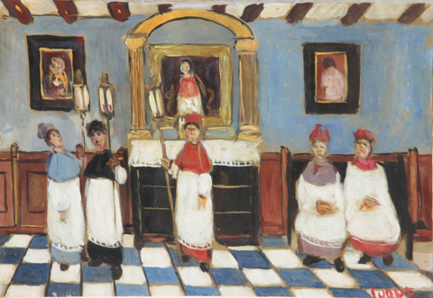 11. 65x50cm.  Monaquillos en la sacristia (2)