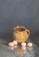 31 Bodegon huevos y cuenco oleo sobre lienzo 65x47cm.