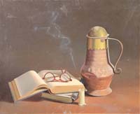 75 Gafas sobre libro oleo sobre lienzo 61x50cm.